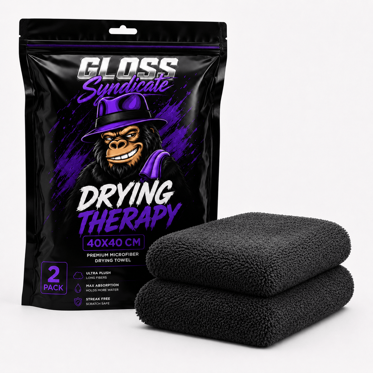 Microfaser Drying Therapy - Mikrofaser Trockentuch 1400GSM 40x40cm