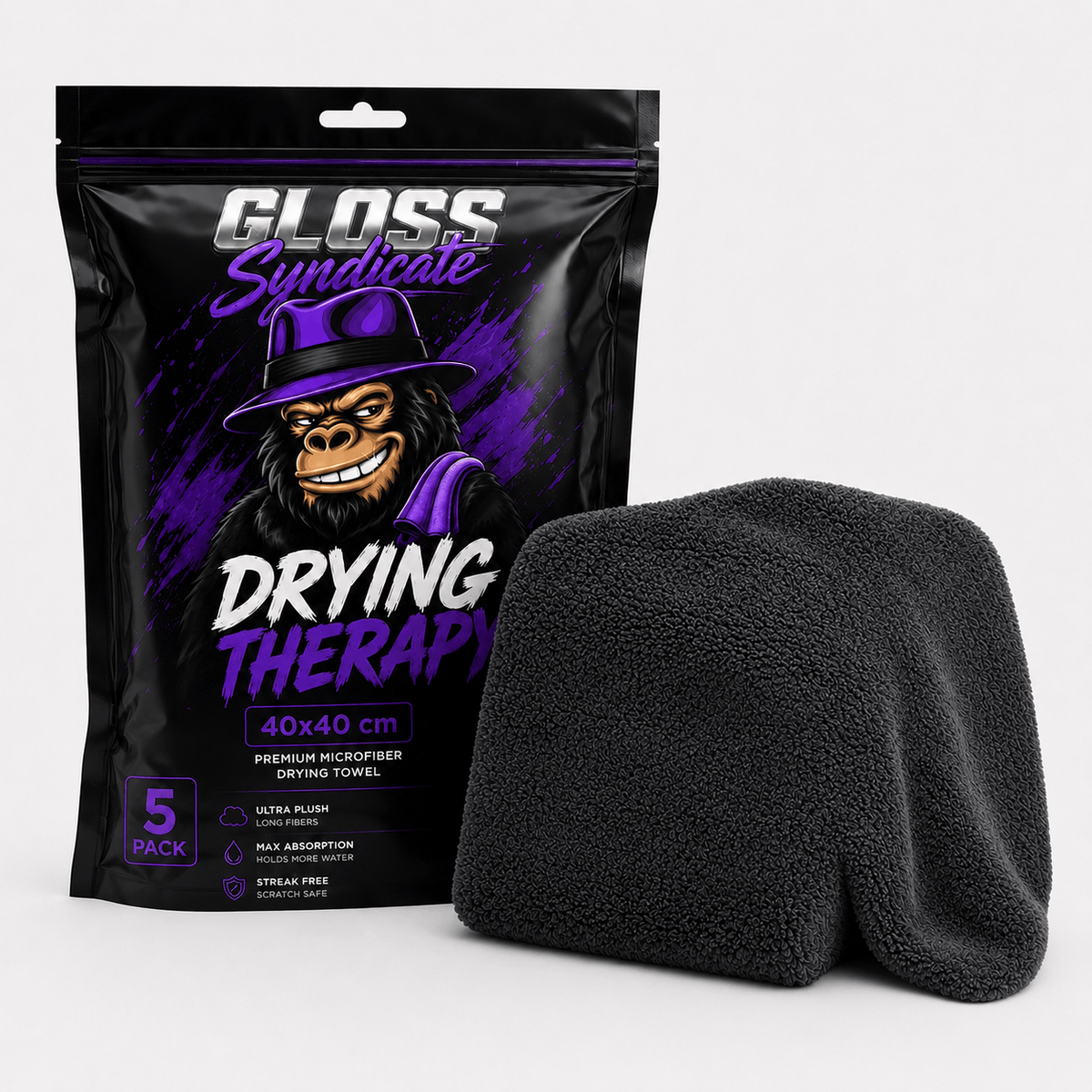 Microfaser Drying Therapy - Mikrofaser Trockentuch 1400GSM 40x40cm